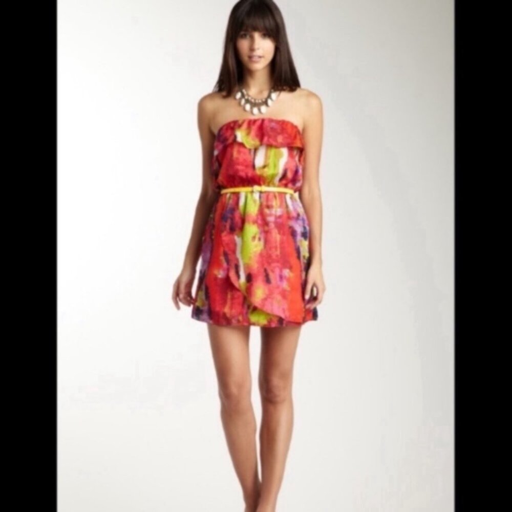 ❣️MM COUTURE❣️PRINTED STRAPLESS DRESS❣️ - Picture 2 of 8
